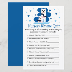 Papier Polar ours Nursery Rhyme jeu de baby shower