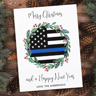 Papier Police Noël Mince Ligne Bleue Budget Vacances