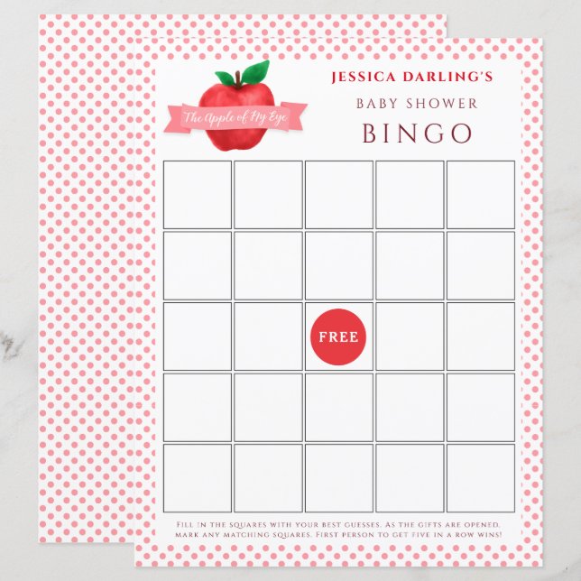 Papier Pomme de mon oeil tomber | baby shower à thème été (Devant / Derrière)
