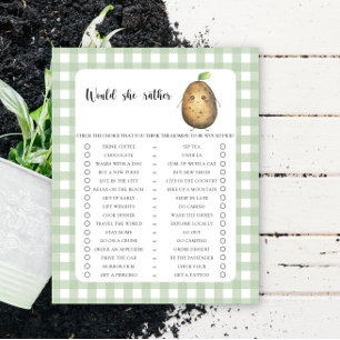 Papier Pomme De Terre Plairait-Elle Baby shower Jeu