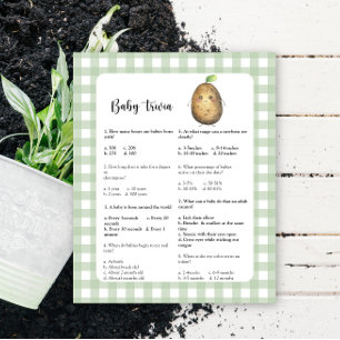 Papier Pomme de terre - Trivia bébé   Jeu baby shower