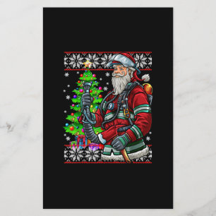 Papier Pompier Père Noël Feu Costume Feu Vilain