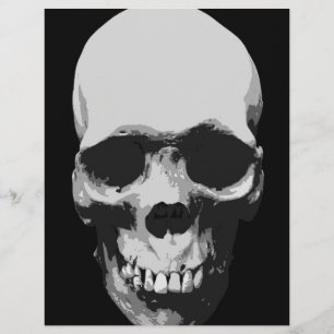 Papier Pop Art noir et blanc crâne
