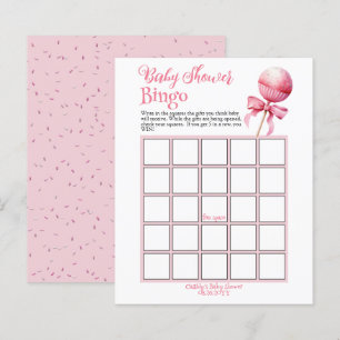 Papier Pop Baby shower de gâteau rose Jeu de Bingo