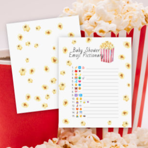 Papier Popcorn baby shower émoticône jeu pictural