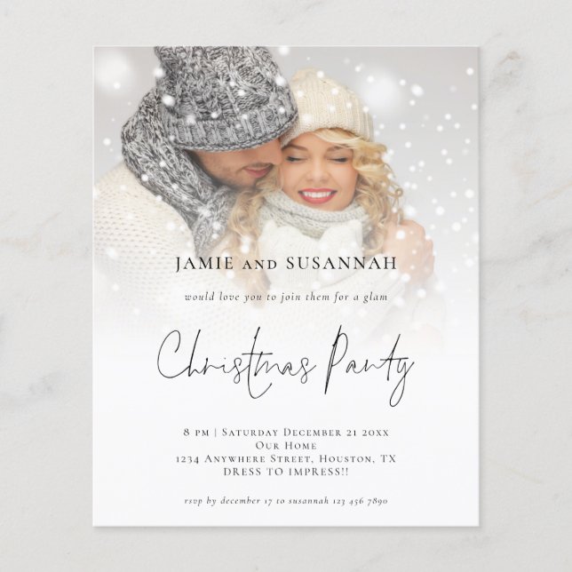 Papier Portrait de la photo de Noël Invitation de fête (Devant)