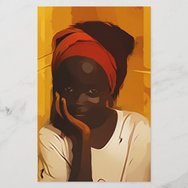 Papier Portrait of Young african girl (Devant)