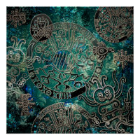 Papier Poster Aztec blues (Semi-Gloss)