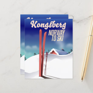 Papier Poster de voyage de ski en Norway Kongsberg.