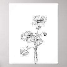 Papier Poster Minimaliste Fleur (Matte)