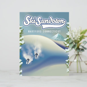 Papier Poster ski Sundown Hartford Connecticut