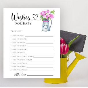 Papier Pot de fleurs - Jeu de fête   vœux pour bébé