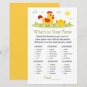 Papier Poulet Qu'y a-t-il dans votre baby shower de jeu d