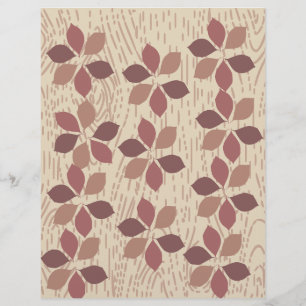 Papier pour album scrapbook en bois marron et feui