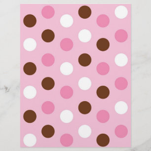 Papier pour scrapbooking bébé rose à pois blanc