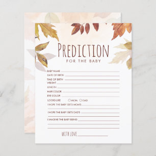 Papier Prédiction De Foliage Automne Pour Le Jeu Baby sho