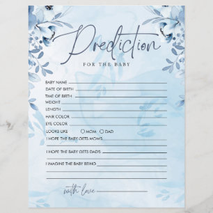 Papier Prédiction Des Fleurs Bleues Pour Le Jeu De Baby s