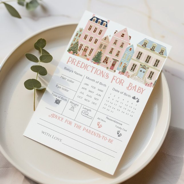 Papier Predictions and Advice Christmas Village Card (Créateur téléchargé)