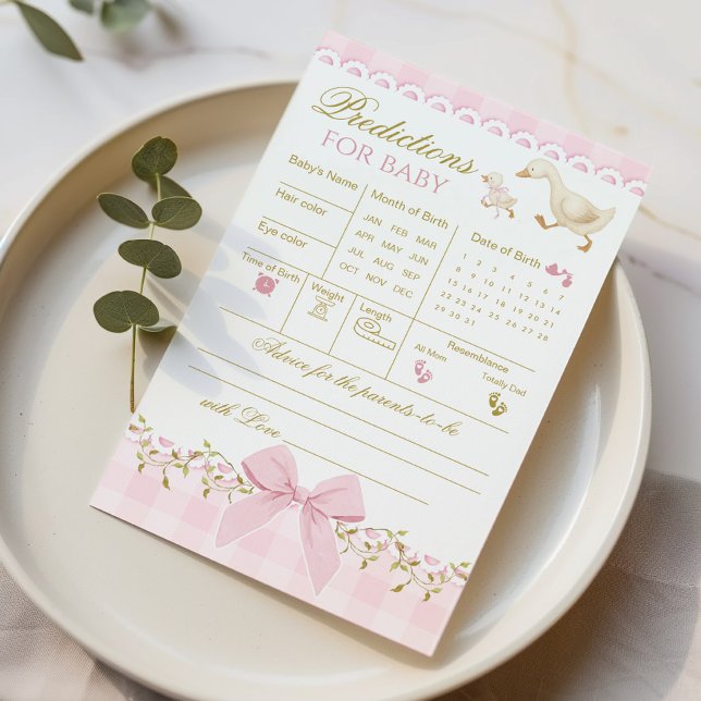 Papier Predictions and Advice Silly Goose Pink Gingham (Créateur téléchargé)