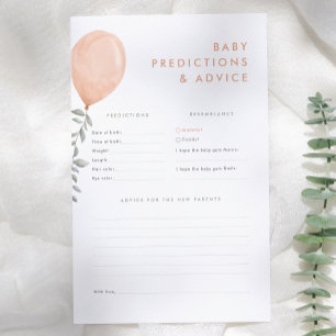 Papier Prédictions de Baby Shower et jeu de conseils & co
