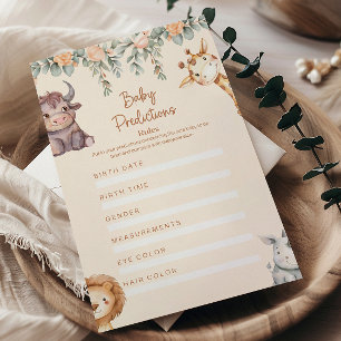 Papier Prédictions de bébé Animaux de Safari