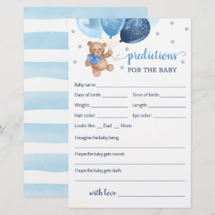 Papier Prédictions de bébé pour l'ours en peluche de la B
