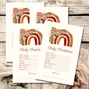 Papier Prédictions de bébé Terracotta Boho Tropical Rainb