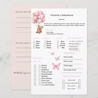 Papier Prédictions de ruban rose & jeux de conseils pour