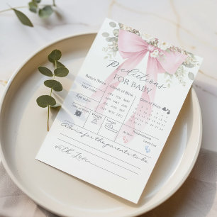 Papier Prédictions et Conseils Baby Shower Arc en Floral