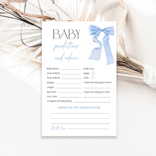 Papier Prédictions et conseils de ruban bleu Jeu de baby  (Créateur téléchargé)