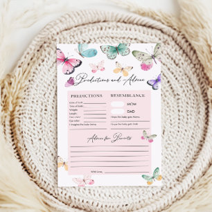 Papier Prédictions et conseils Jeux de Baby shower papill