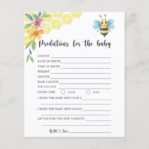 Papier Prédictions et conseils pour bébé abeille florale