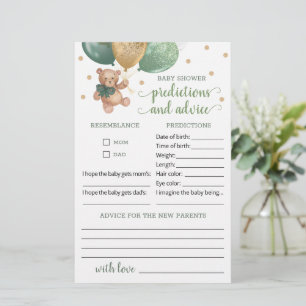 Papier Prédictions et conseils pour bébé Baby shower Tedd