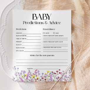 Papier Prédictions et conseils pour bébé Boho Fleur sauva