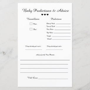 Papier Prédictions et conseils pour bébé en B&M minimalis
