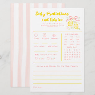 Papier Prédictions et conseils pour bébé Jeu de baby show