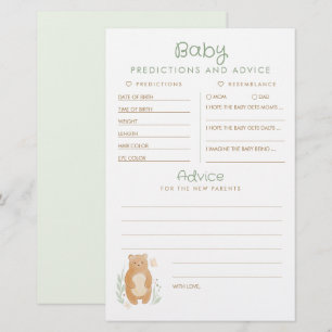 Papier Prédictions et conseils pour bébé Jeu de baby show