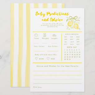 Papier Prédictions et conseils pour bébé Jeu de baby show