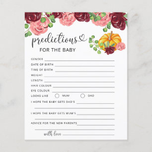 Papier Prédictions et conseils pour bébé petite citrouill