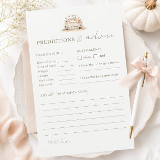 Papier Prédictions et conseils pour la baby shower de Pum