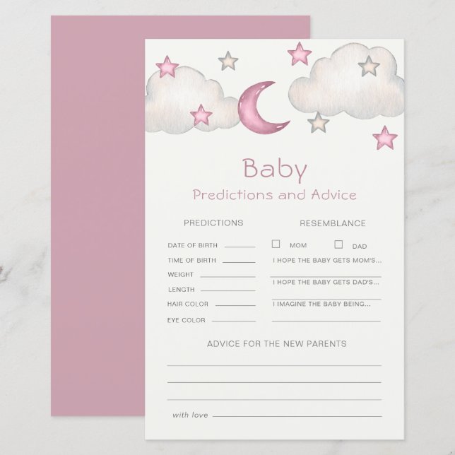 Papier Prédictions et conseils pour une baby shower Dusty (Devant / Derrière)