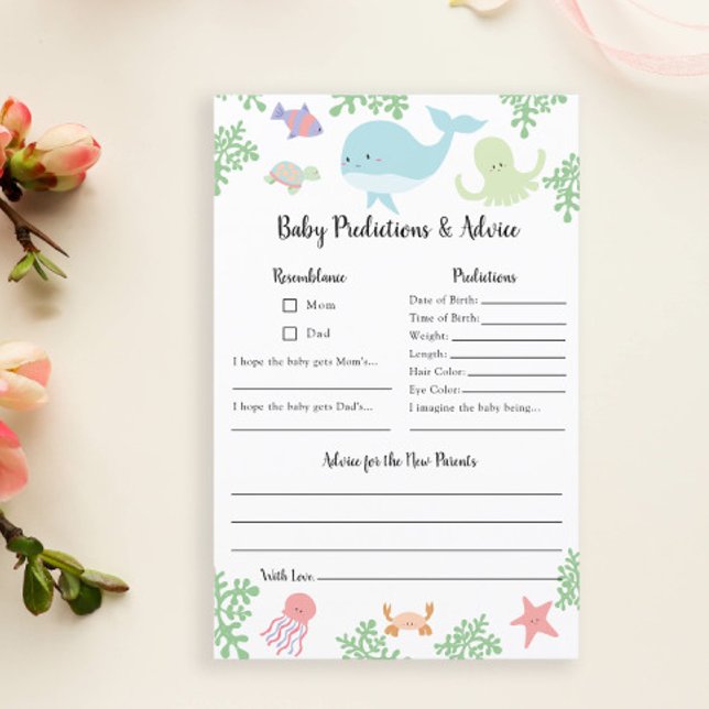 Papier Prédictions et conseils sous le Baby shower de la  (Créateur téléchargé)