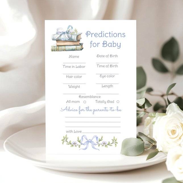 Papier Prédictions pour bébé Blue Bow fleur sauvage Storb (Créateur téléchargé)