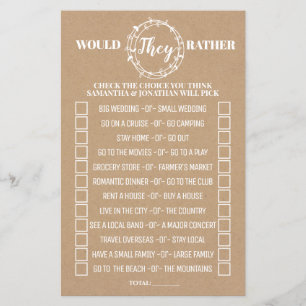 Papier Préféreraient-ils prendre douche anglais jeu espag