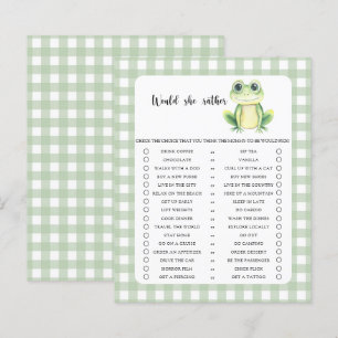 Papier Préférerait-Elle Jeu Grenouille Baby Shower