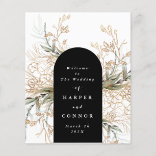 Papier Premium Noir moderne Onyx Abstrait Eucalyptus