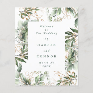 Papier Premium Sage Modern Eucalyptus Mariage vert