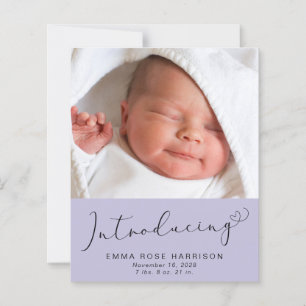 Papier Présentation de photos Faire-part de naissance vio