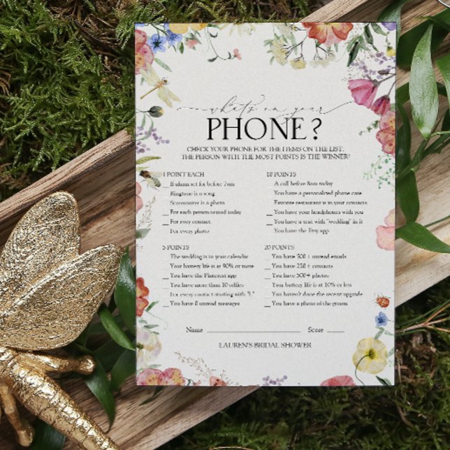 Papier Pressé Rustique Fête des mariées Florale jeu de té (Bridal Shower Game!)