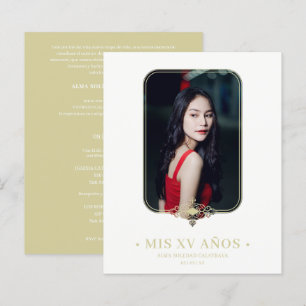 Papier Presupuesto Mis XV dentelle Flourid Golden Photo E